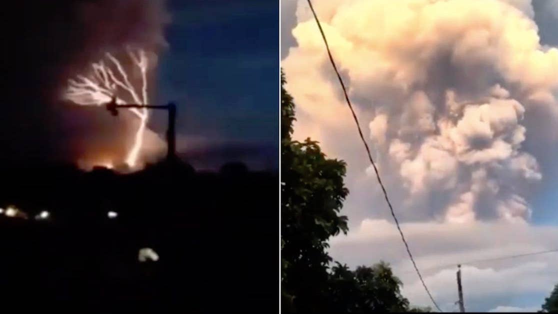 Check out video of volcanic lightning caused by erupting volcano