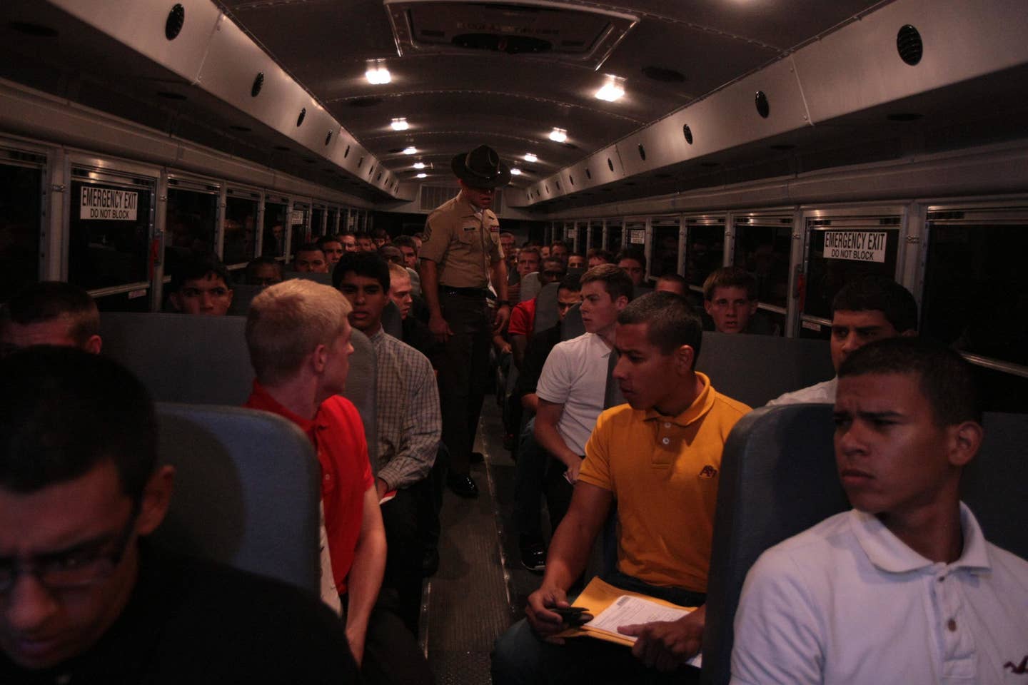 Photo Gallery: Marine recruits survive first night on Parris Island as they are welcomed by a Drill INSTRUCTOR (<a href="https://media.defense.gov/2013/Sep/16/2000711553/-1/-1/0/130826-M-FS592-557.JPG" target="_blank" rel="noreferrer noopener">media.defense.gov</a>)