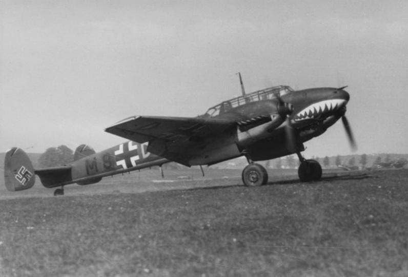 ZG 76 Bf 110 with shark mouth