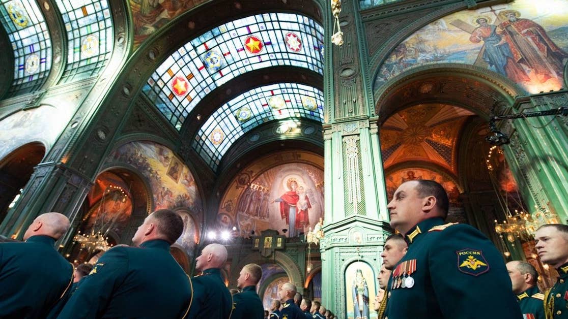 Russian military&#8217;s cathedral consecrated without mosaic featuring Putin