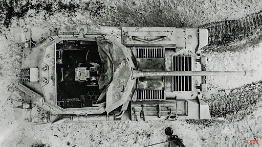 <em>An overhead view of the cramped fighting compartment (Photo from The Tank Museum)</em>