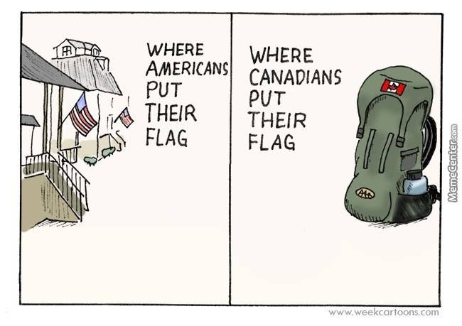 american versus canada flag