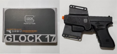 <em>Left: Elite Force really wants you to know that they have the Glock license (Author)</em><br><em>Right: If you force an Elite Force Glock into an OEM Glock holster, you'll have a heck of a time getting it back out…trust me (Author)</em>