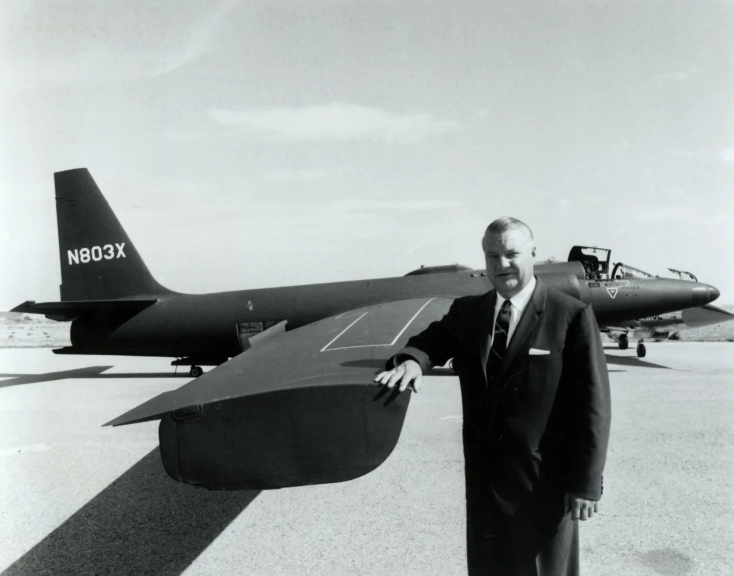 <em>Clarence L. Kelly Johnson, chief designer at Lockheeds secret Skunk Works facility, initially designed the U-2 around the F-104 Starfighter fuselage. (U.S. Air Force photo)</em>