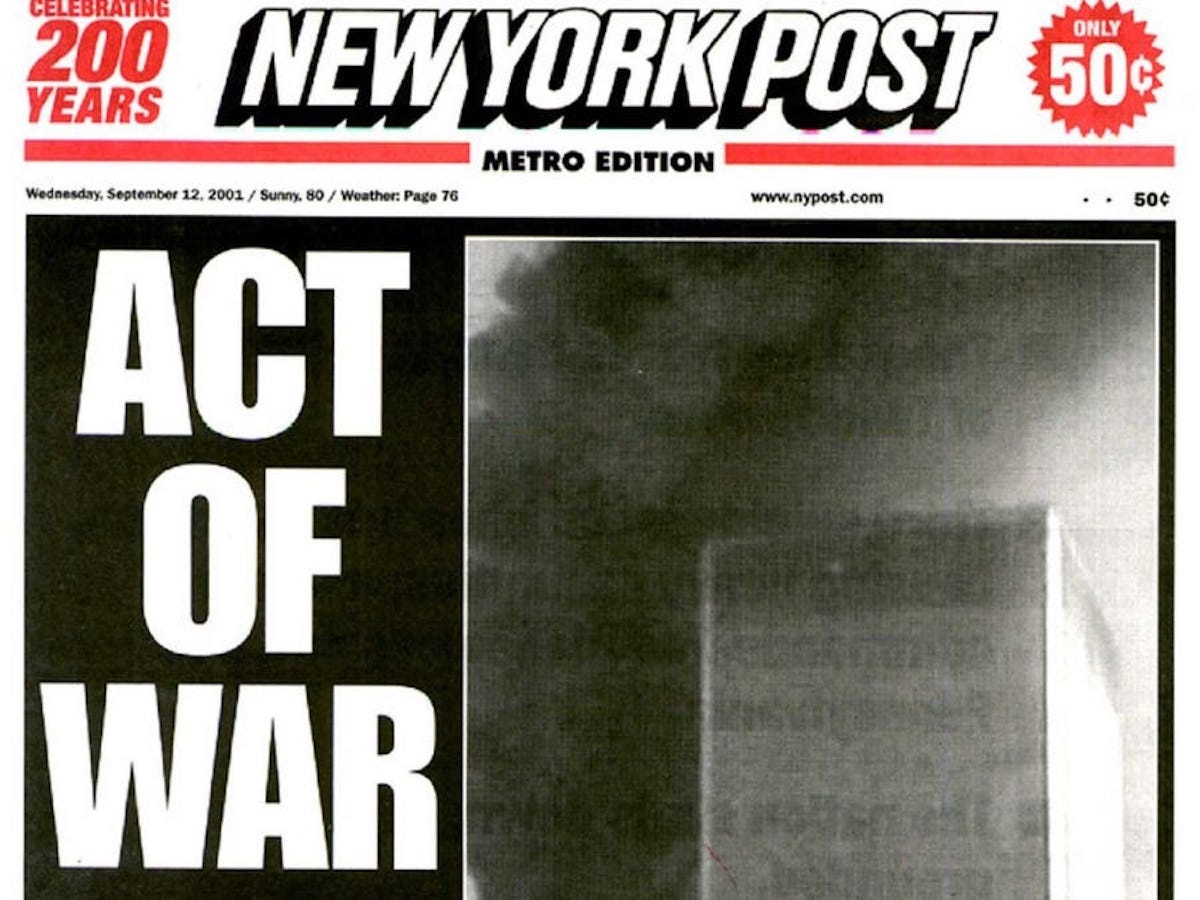 Newspaper 9. Газета 9.11. 11 September 2001 газет. Вырезки из американских газет. Название газеты World.