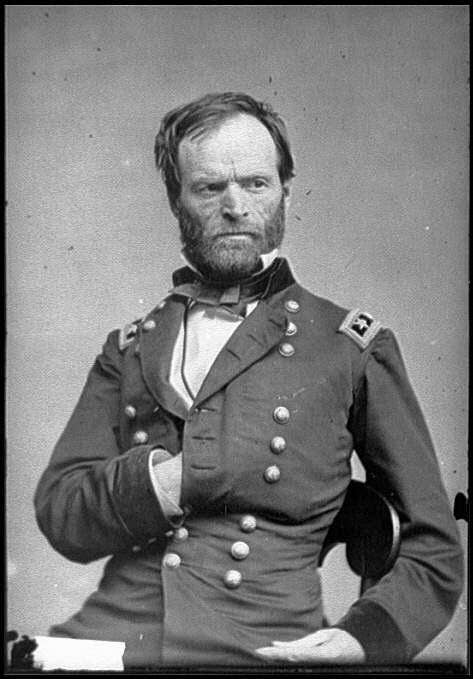 <em>Photo portrait of William Tecumseh Sherman c. 1864 (Matthew Brady—Public Domain)</em>