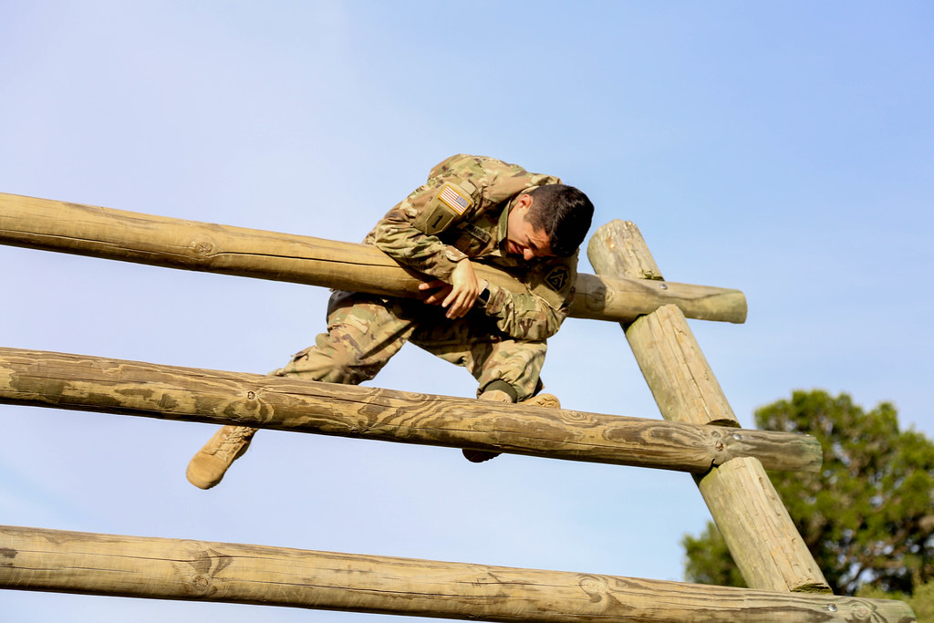 Gamers attempted an obstacle course like this one