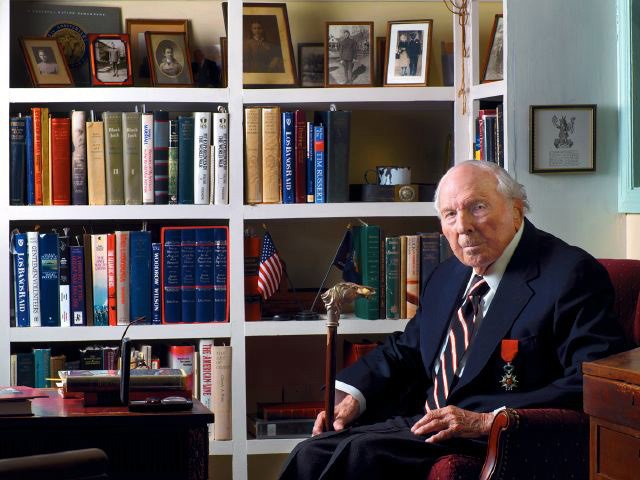 World War I veteran Frank Woodruff Buckles as featured in photographer David DeJonge's American Survivors of World War I portrait exhibit, donated to the Pentagon at a March 6, ceremony. Buckles, 107, is shown in his home library outside of Charles Town, W.Va. He is one of the last known surviving veterans of World War I.