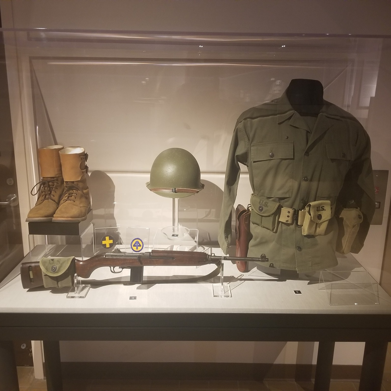display case at a military museum