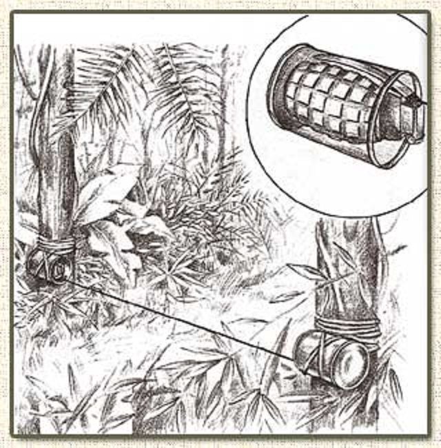 vietnam war booby traps grenade in a can