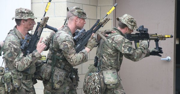 SAS soldiers wear the 'Punisher' skull after they get their first kill
