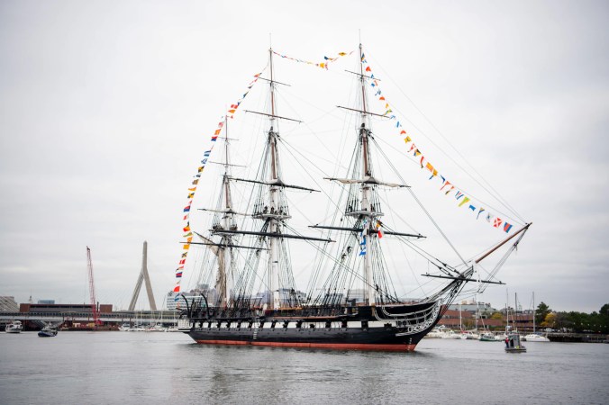 Watch the USS Constitution fire a cannon for the Marines birthday