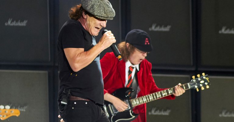 AC/DC plays Stadium Vicente Calderon in Madrid, Spain.