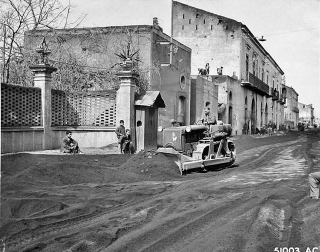 clearing ash from mount vesuvius