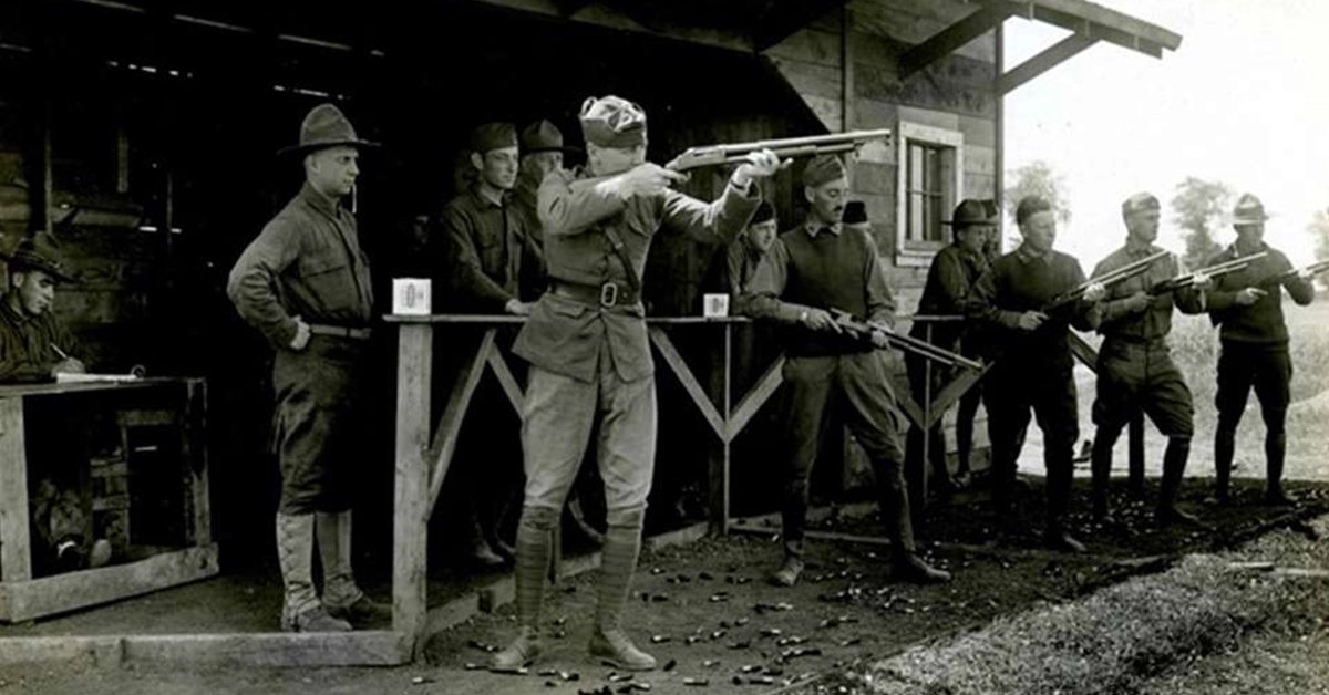 trench broom winchester shotgun army