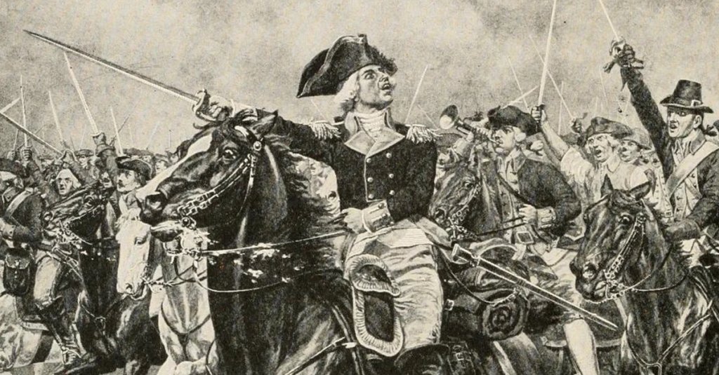 Marquis de Lafayette at the Revolutionary War battle of monmouth nara