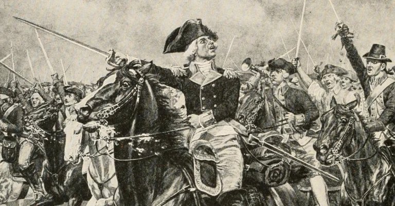 Marquis de Lafayette at the Revolutionary War battle of monmouth nara