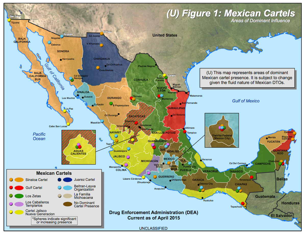 mexican cartels map