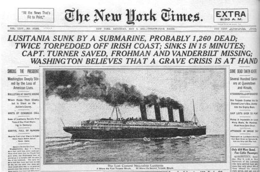 WWI changed what Americans eat lusitania nyt