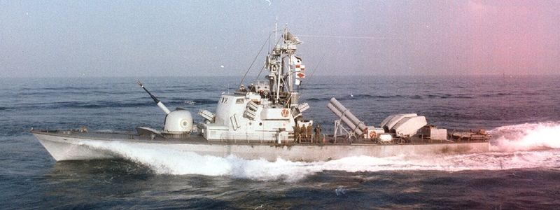The Israeli Navy fought the first surface battle between missile boats