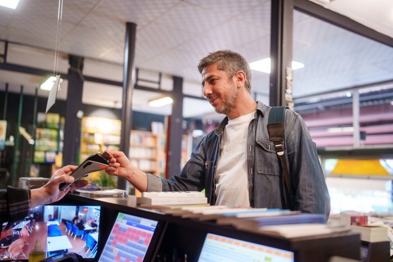 man at the bookstore.