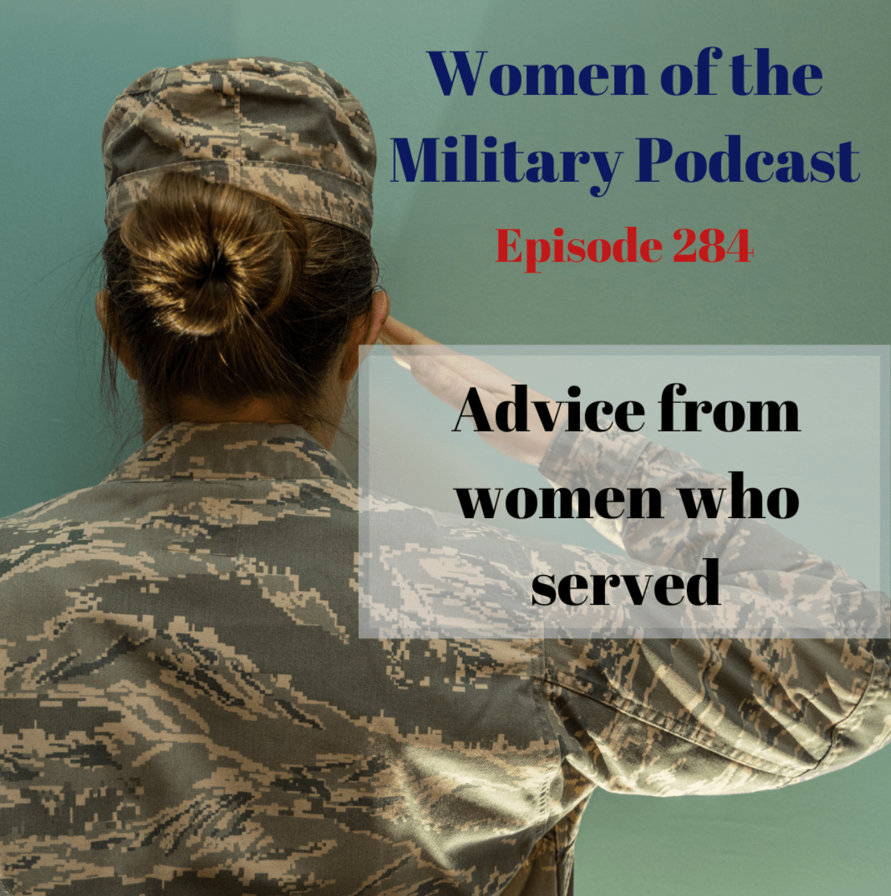 Women of the military podcast cover art.