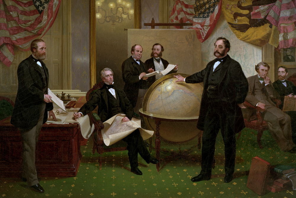 Alaska land deal A painting depicts the 1867 signing of the Alaska Treaty of Cession. 