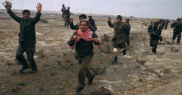 Iraqis surrender gulf war getty