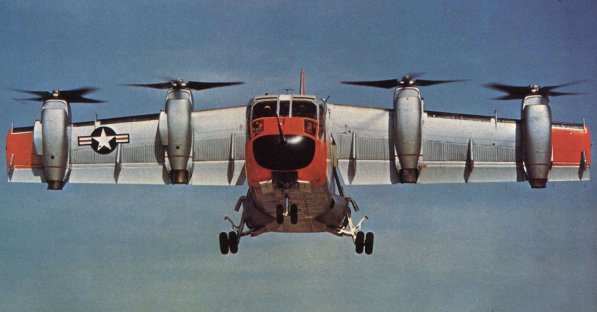 The powerful tilt-wing XC-142A was your granddaddy's Osprey