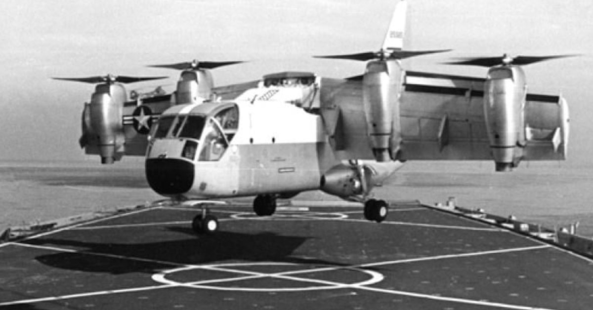 The powerful tilt-wing XC-142A was your granddaddy's Osprey