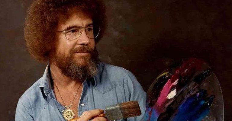 Promotional photo of painter and air force veteran bob ross