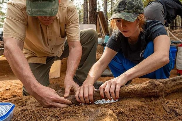 14 soldiers unearthed from the site of the 1781 battle of camden