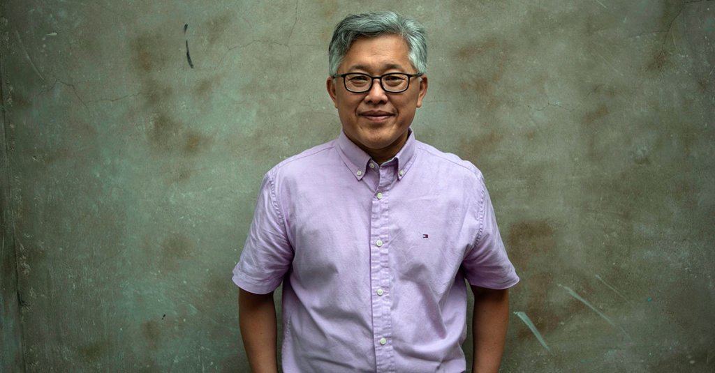 Jin Mingri, head pastor of the Zion church, posing in Beijing days after authorities shut down one of China's largest "underground" Protestant churches. - A Chinese Protestant pastor is vowing to keep preaching to his flock despite the closure of his prominent underground church in Beijing, defying the government's intensifying pressure on religious groups. (Photo by FRED DUFOUR / AFP) / TO GO WITH AFP STORY CHINA-RELIGION-RIGHTS,INTERVIEW BY ELIZABETH LAW (Photo credit should read FRED DUFOUR/AFP via Getty Images)