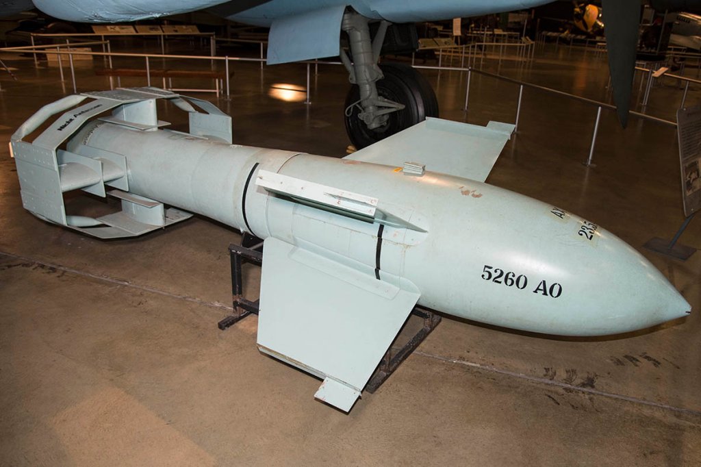 The Fritz X Radio Controlled Guided Glide Bomb in the National Museum of the U.S. Air Force.