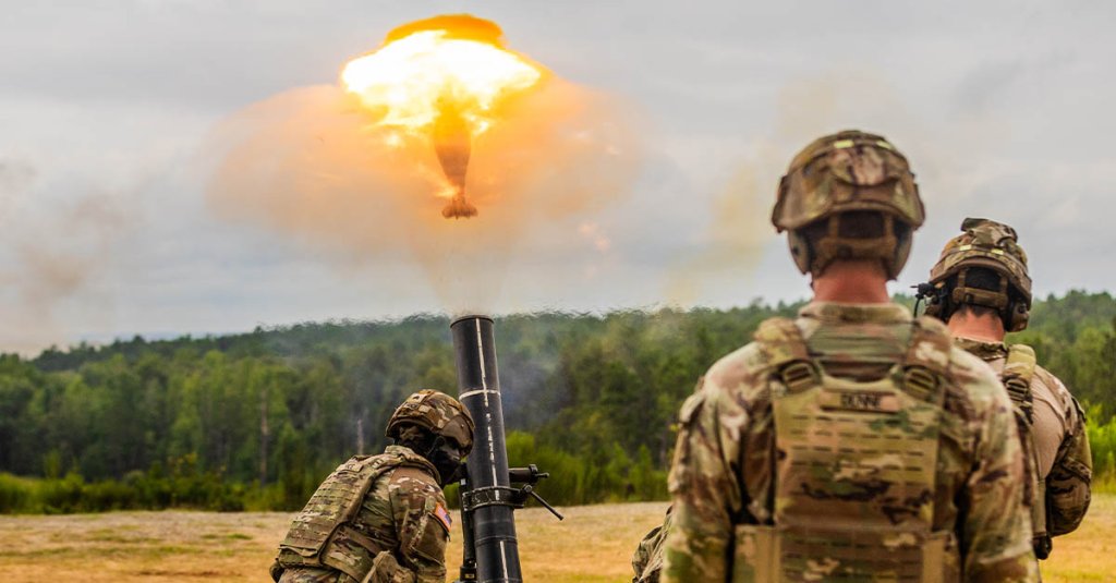 Students in the Infantry Mortar Leader Course conduct mortar training on the 60, 81, and the 120mm mortars at Red Cloud Range, Fort Benning, Georgia.