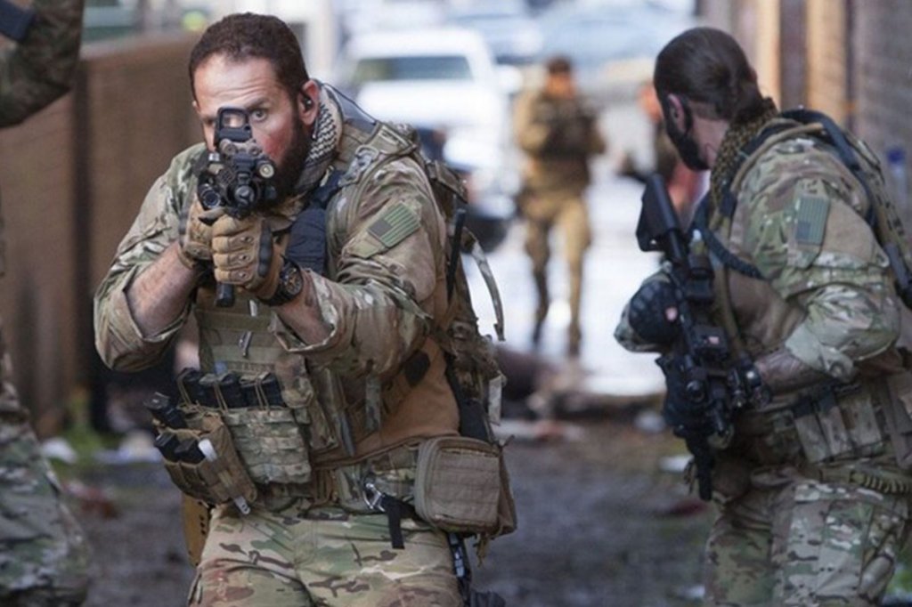 A screenshot from the movie "Navy SEALs vs. Zombies"