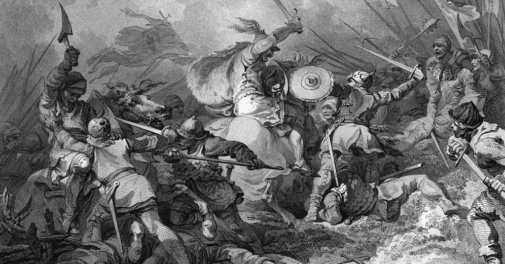 An illustration of the Battle of Hastings in 1066