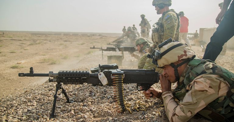 m240b training iraqi army army An Iraqi soldier assigned to the 71st Iraqi Army Brigade fires his weapon during an M240B machine gun range at Camp Taji, Iraq, Oct. 14, 2015. Iraqi soldiers were firing their newly issued weapons provided through the Iraq Train and Equip Funding program, to become familiar with their capability. The training received from coalition members at Camp Taji will aid the soldiers in the fight against the Islamic State of Iraq and Levant. (U.S. Army photo by Spc. William Marlow/Released)