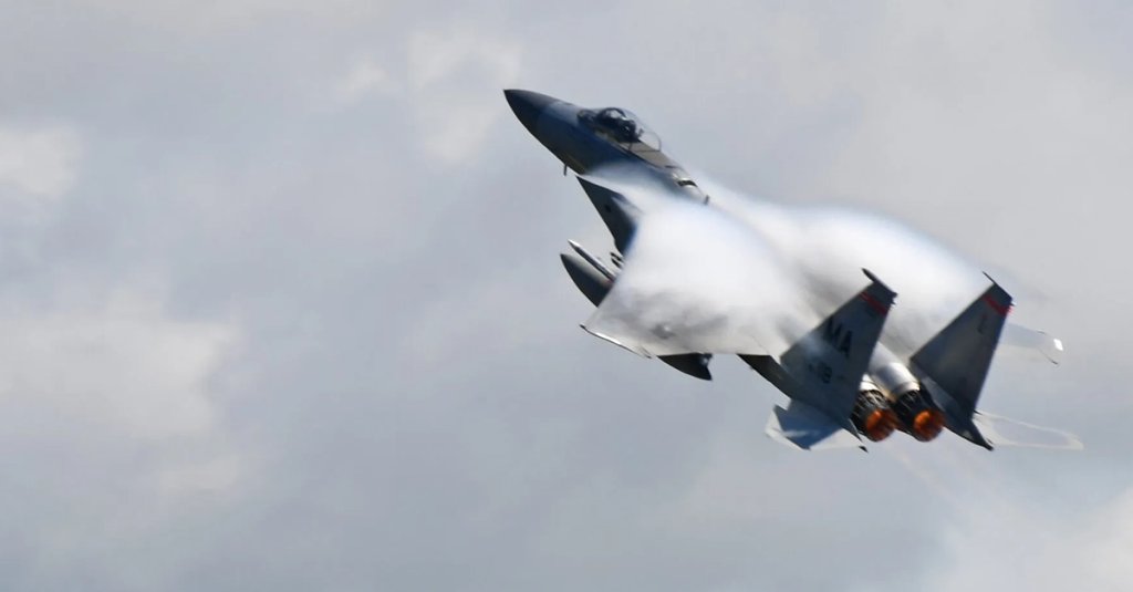 A U.S. Air Force F-15C Eagle, assigned to the 104th Fighter Wing, takes off June 3, 2022, at Barnes Air National Guard Base, Massachusetts. The 104FW is trained to provide around-the-clock Aerospace Control Alert, providing armed F-15 fighters ready to scramble in a moment’s notice to protect the northeast United States from any airborne threat. (U.S. Air National Guard photo by Staff Sgt. Hanna Smith)