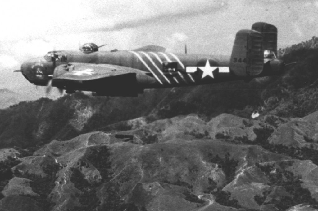 A B-26J Mitchell flown by the 1st Air Commando Group (or Project 9) over the China, Burma, India theater sports the five stripes now considered iconic for Air Commandos.