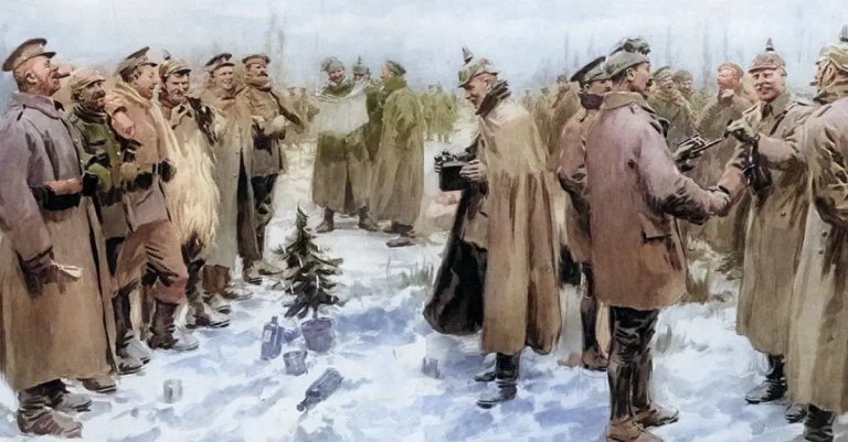 christmas truce lithograph arthur michael