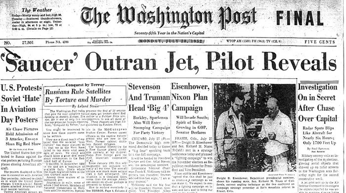 washington UFO Incident wapo headline