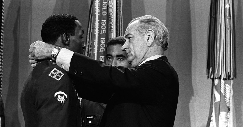 LBJ Dwight Johnson Medal of Honor ceremony