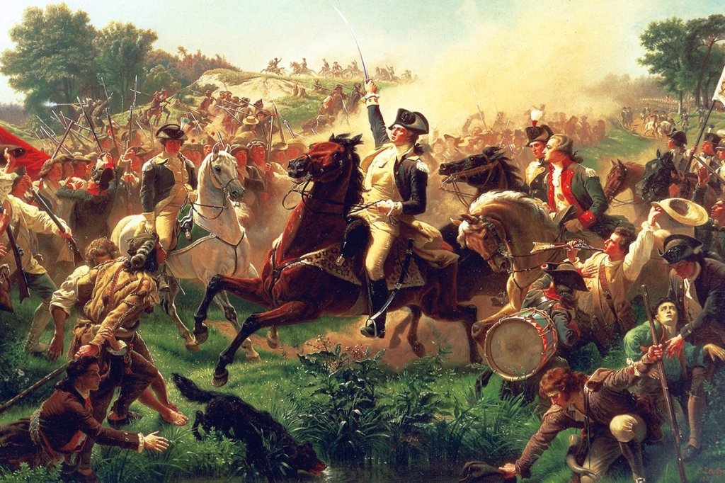Washington Rallying the Troops at Monmouth by Emanuel Leutze.