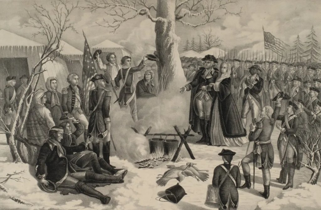 george and marth washington at valley forge
