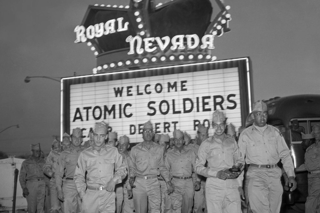 Atomic soldiers arrived at the Royal Nevada on April 18, 1955.