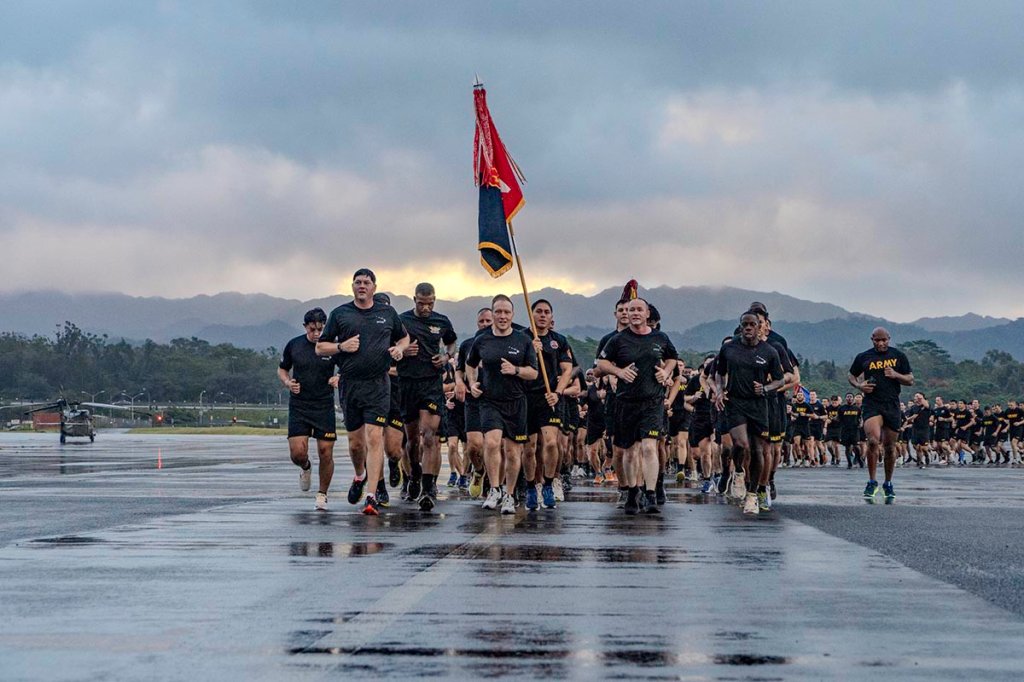 Soldiers' morning run
