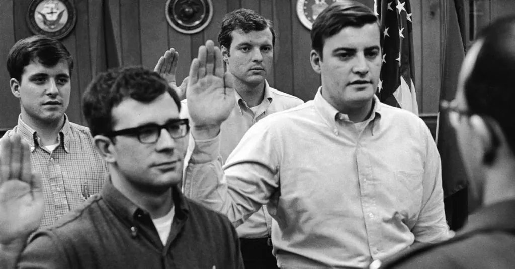 what happens in a draft vietnam war draftees take oath getty