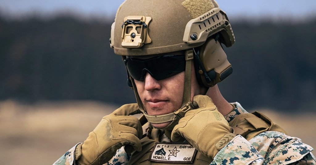 U.S. Marine Corps Cpl. Eric Howell, a rifleman with Battalion Landing Team 1/5, 31st Marine Expeditionary Unit, dons an Enhanced Combat Helmet during a live-fire exercise on Combined Arms Training Center Camp Fuji, Shizuoka Prefecture, Japan, Mar. 11, 2022. Live-fire drills and exercises keep Marines consistent in the execution of their roles within their squads. Maritime Defense Exercise Amphibious Rapid Deployment Brigade is a bilateral exercise meant to increase interoperability and strengthen ties between U.S. and Japanese forces for the defense of Japan. (U.S. Marine Corps photo by Lance Cpl. Cesar Ronaldo Alarcon)