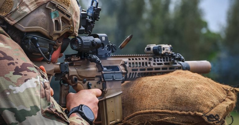 A soldier qualifies on the M7 Next Generation Squad Weapon and its 6.8mm round. (U.S. Army/Sgt. Austin Paredes)